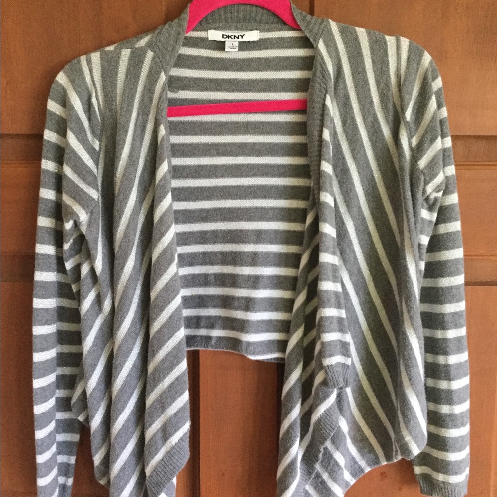 Girls DKNY size Large grey and silver sweater